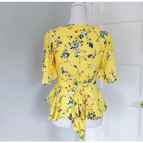 LOFT wrap yellow blouse - Picture 5 of 5